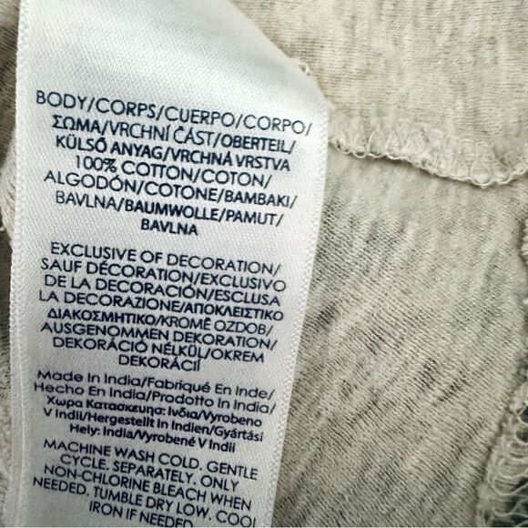 Chaps Cream & Gray Floral 1/4 Button Front Pullover Long Sleeve Shirt Size S/P - Picture 7 of 7